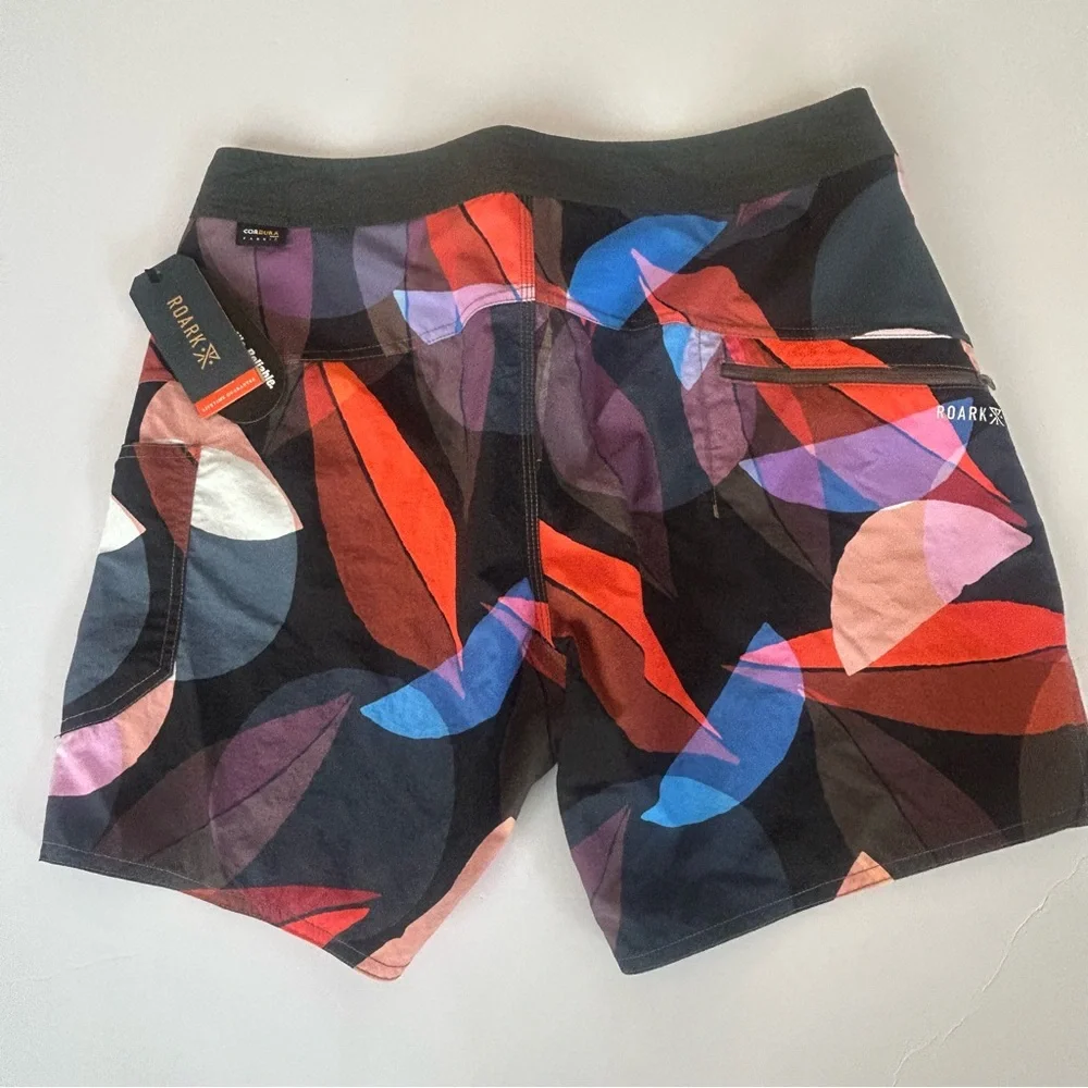 Roark Boatman Board Shorts Mens 32 Surf Swim Trunks Multicolor RB399 NWT NEW